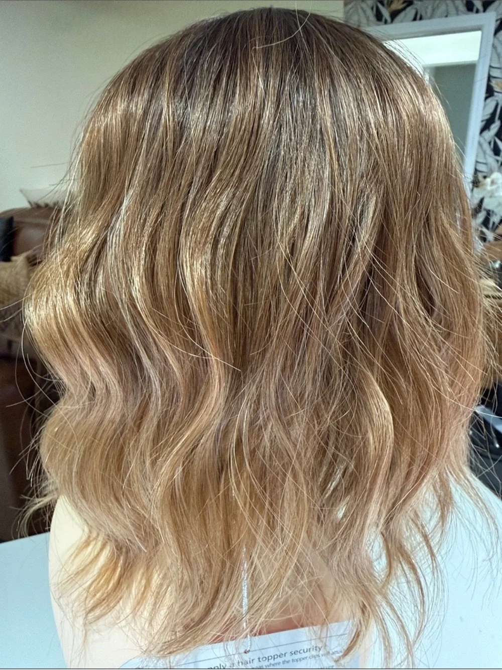 NWT Hair Topper 13” Wavy Center Part, Ombre, Brown HoneyCarmel gold balayage wig